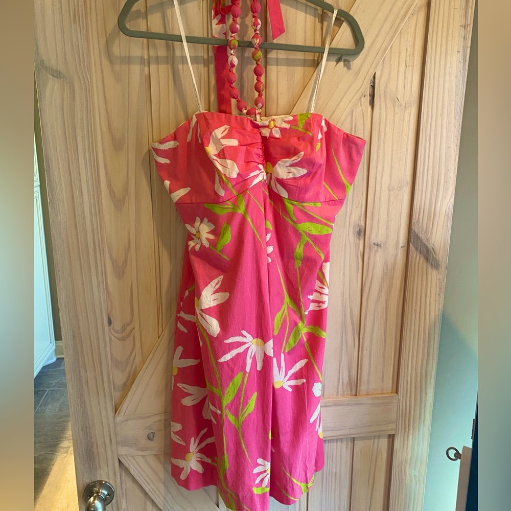 Lilly Pulitzer pink dress with daises Size 12